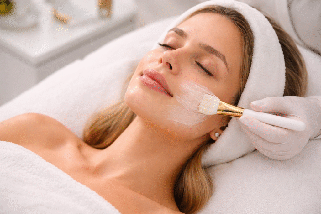 dame får ansiktsbehandling i Bergen, Zenya